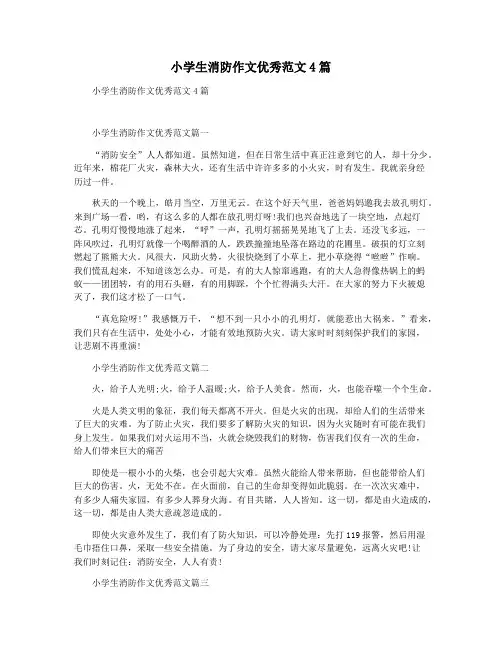 小学生消防作文优秀范文4篇