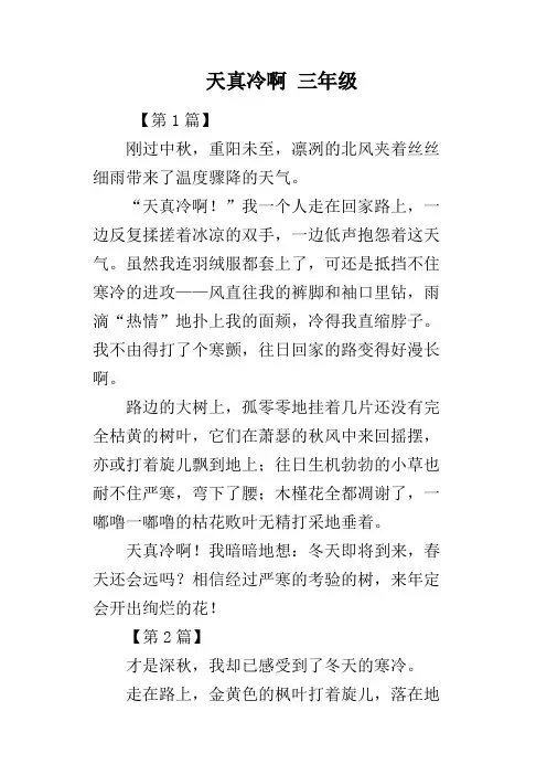 天真冷啊三年级