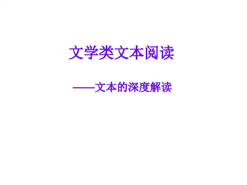 高考语文二轮复习文学类文本阅读-深度解读课件16张