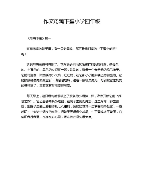 作文母鸡下蛋小学四年级