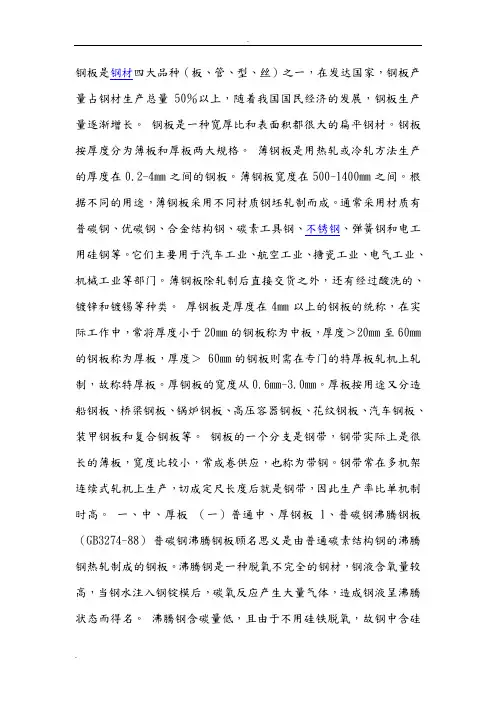 常用钢板厚度规格大全
