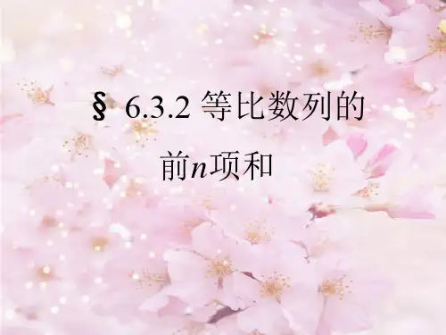 6.3.2等比数列的前n项和公式课件