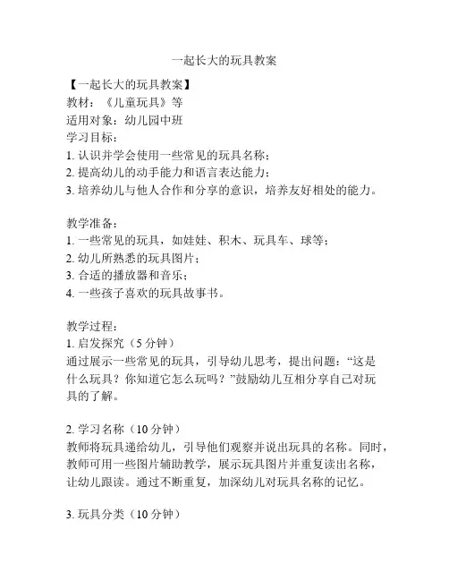 一起长大的玩具教案