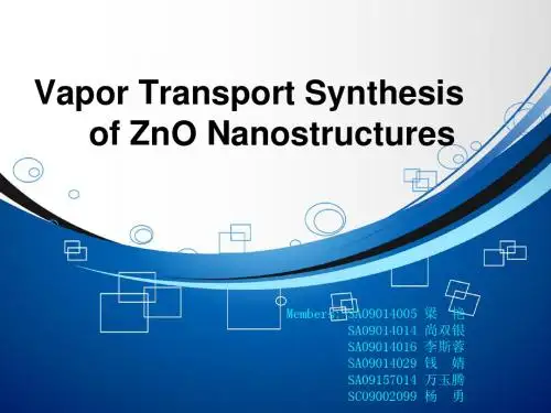 ZnO 纳米结构的气相输运合成