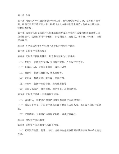 单位无形资产管理制度