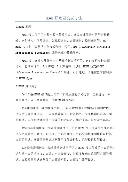 HDMI原理及测试方法