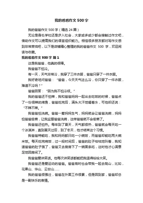 我的爸爸作文500字 2