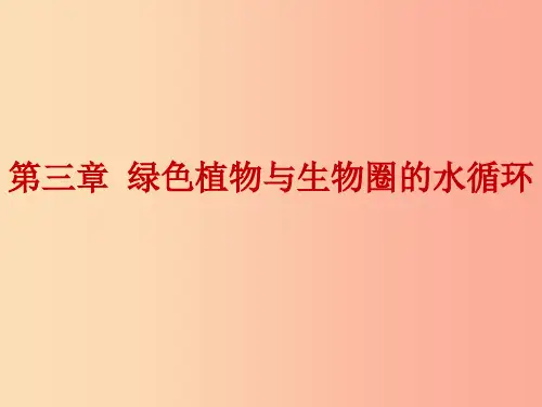 2019年中考生物总复习第三单元第三章绿色植物与生物圈的水循环课件PPT