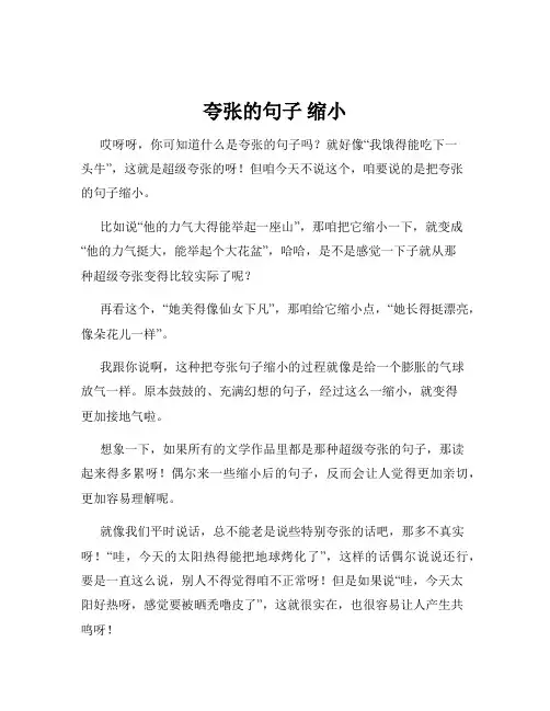 夸张的句子 缩小