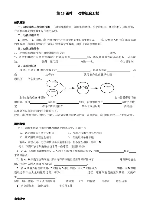 高中生物动物细胞工程学案