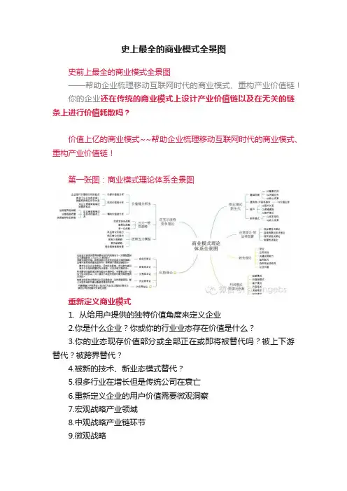史上最全的商业模式全景图