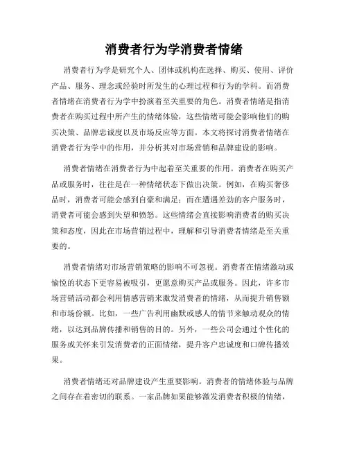 消费者行为学消费者情绪