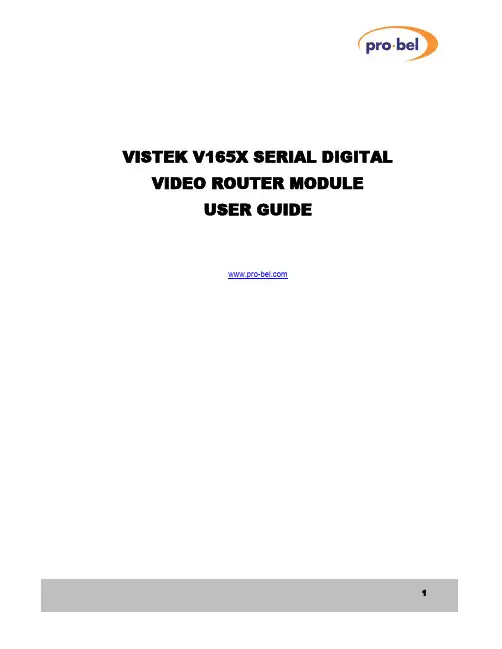 VISTEK V165X 序列数字视频路由模块用户指南说明书