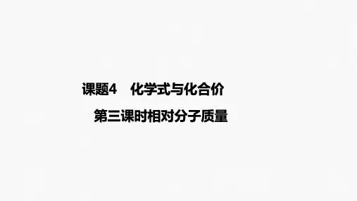 4.4化学式与化合价(第三课时相对分子质量)课件---九年级化学人教版上册