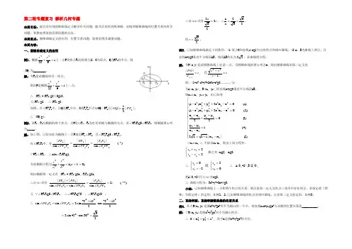 第二轮专题复习 解析几何专题 教案示例 教案