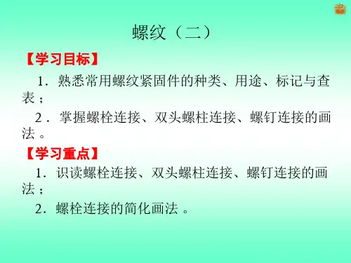 螺纹(二)(螺纹紧固件及其连接的画法)讲解