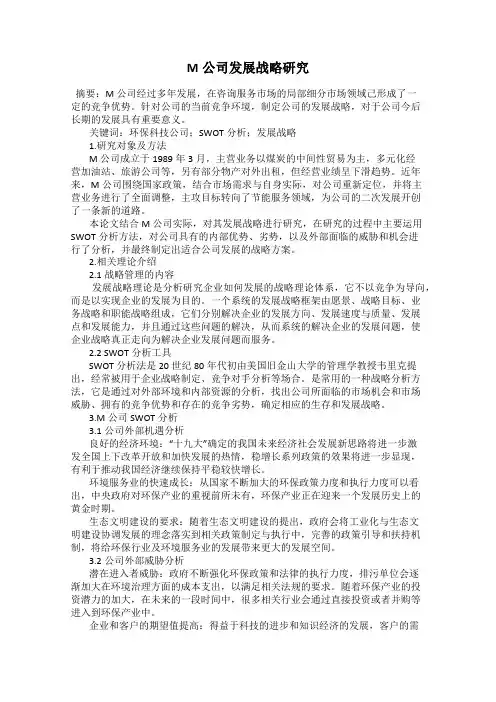 M公司发展战略研究