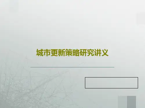 城市更新策略研究讲义52页PPT