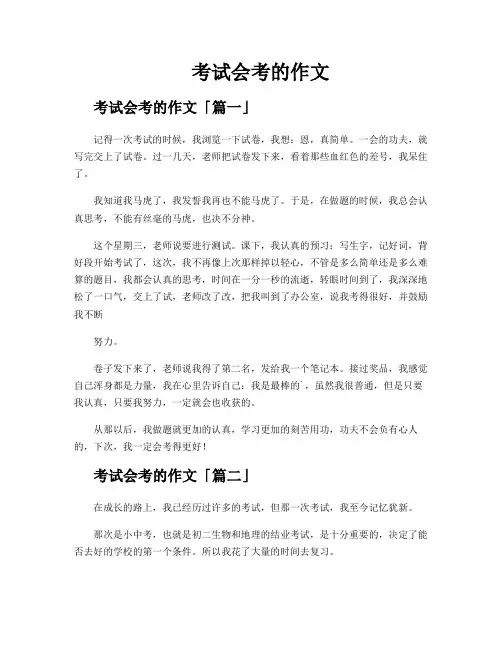 考试会考的作文