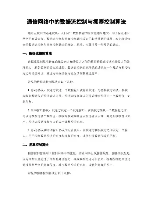通信网络中的数据流控制与拥塞控制算法