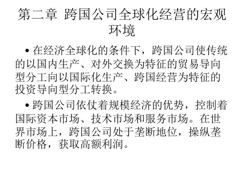 第二章  跨国公司全球化经营的宏观环境  《跨国公司经营与管理》PPT课件