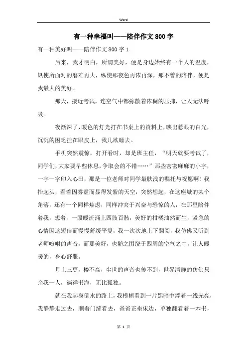 有一种幸福叫——陪伴作文800字