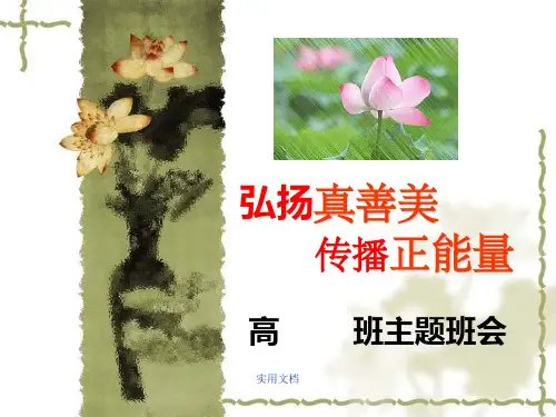 弘扬真善美,传播正能量—