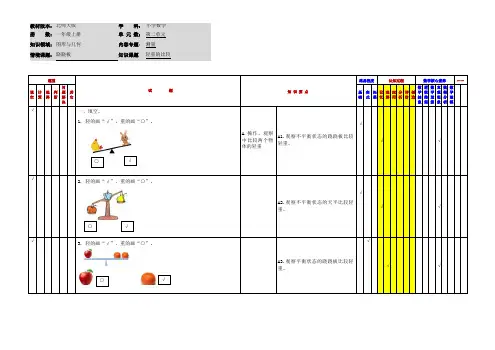 小学数学一年级上册第二单元《跷跷板》应用作业