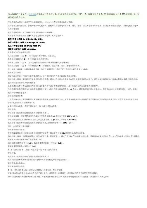 压力容器详细分类方法