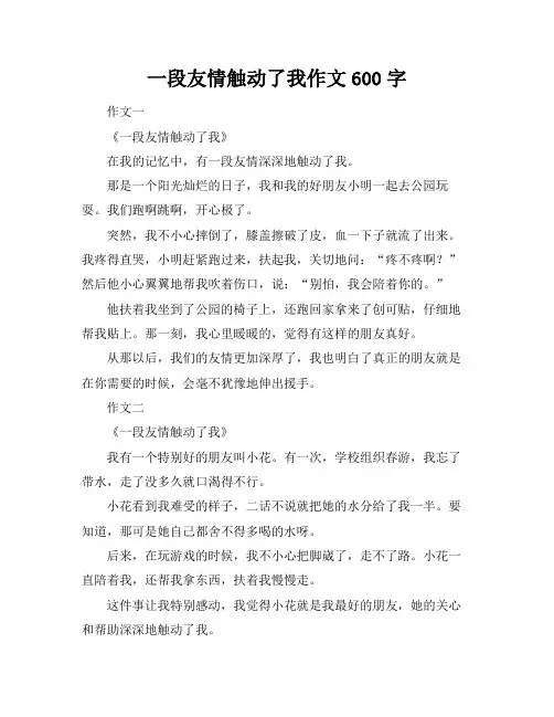 一段友情触动了我作文600字