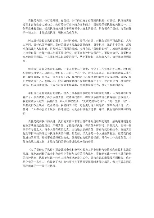 左手责任右手执行_带着责任高效执行
