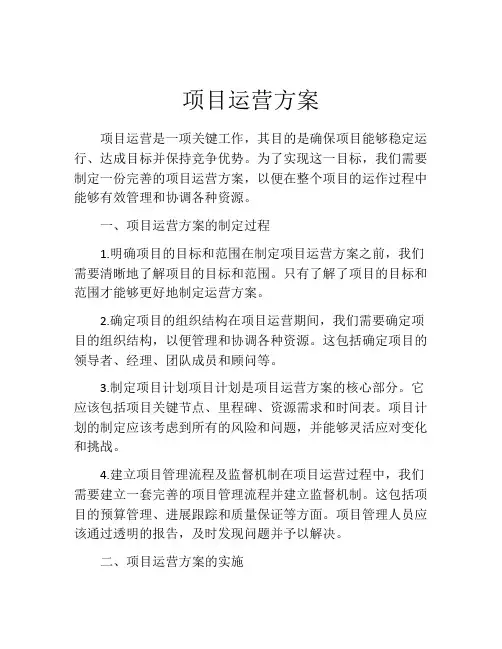 项目运营方案