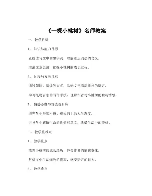 《一棵小桃树》名师教案