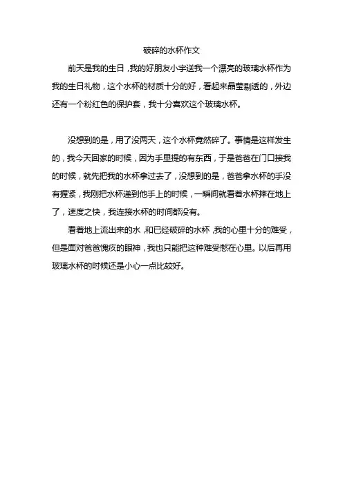 破碎的水杯作文