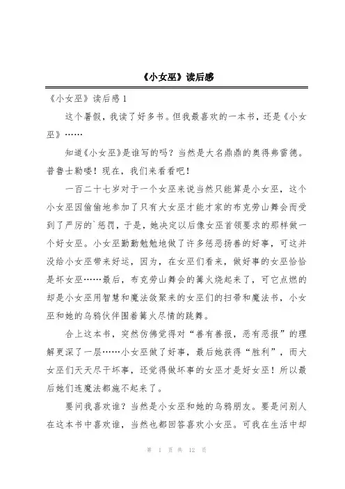 《小女巫》读后感