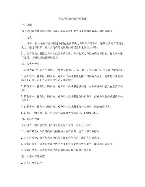 大客户分类分级管理制度