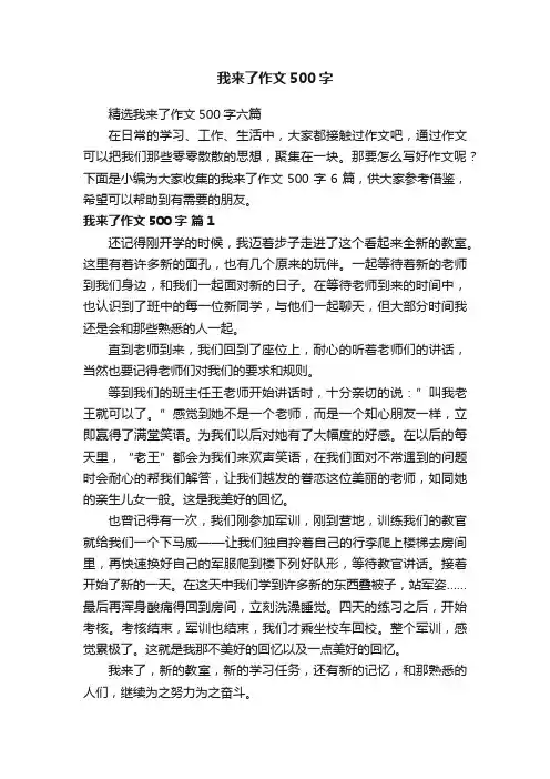 精选我来了作文500字六篇