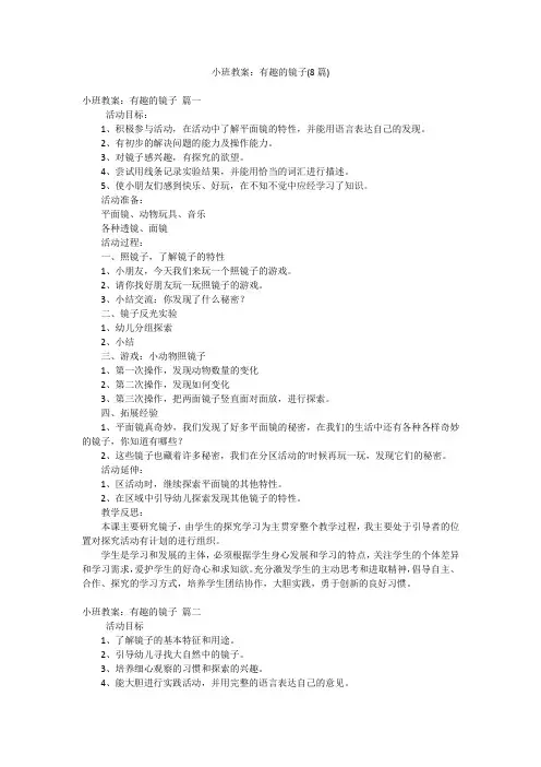 小班教案：有趣的镜子(8篇)