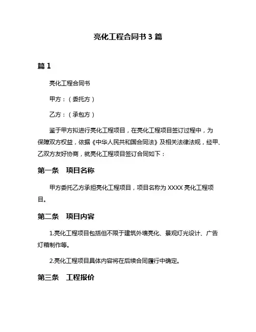 亮化工程合同书3篇