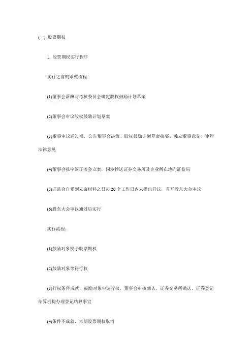 股权激励程序和方案