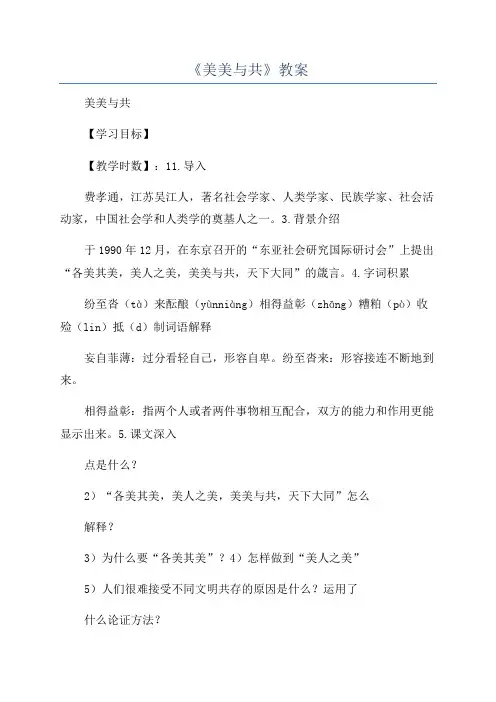 《美美与共》教案