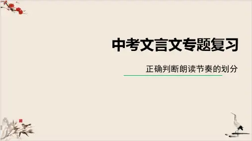 年《中考文言文专题节奏划分》课件