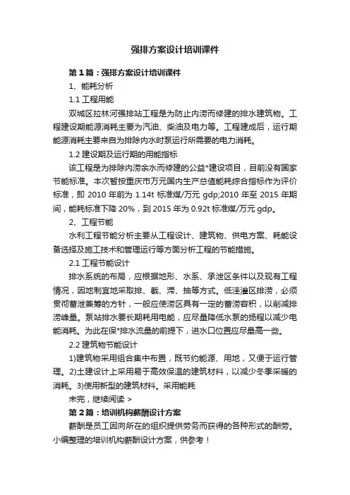 强排方案设计培训课件
