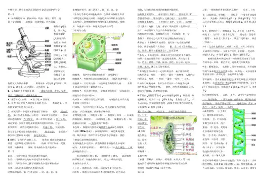 冀少版七年级上册生物重点