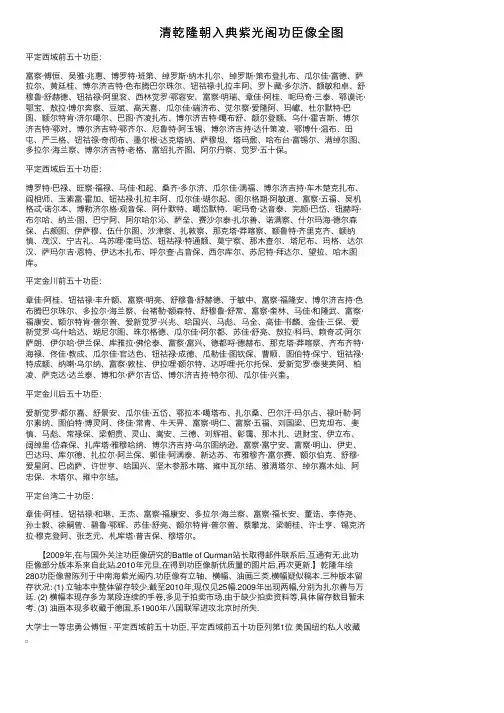 清乾隆朝入典紫光阁功臣像全图