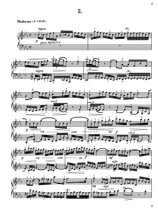 二部创意曲J.S.巴赫(1685-1750)2 原版 正谱 五线谱 钢琴谱