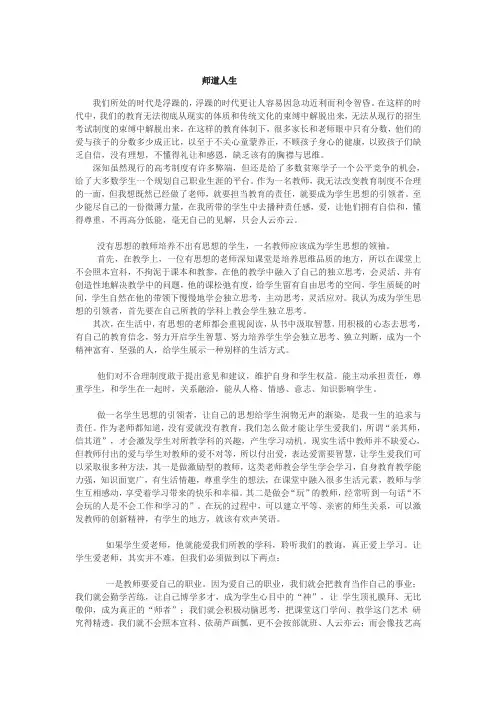 师道人生