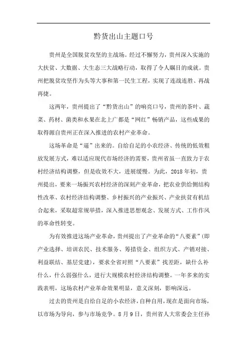 黔货出山主题口号