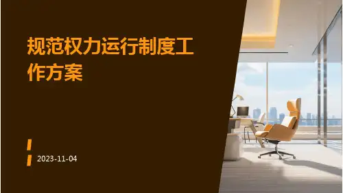 规范权力运行制度工作方案