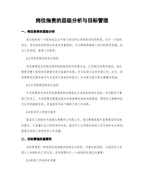 岗位指责的层级分析与目标管理